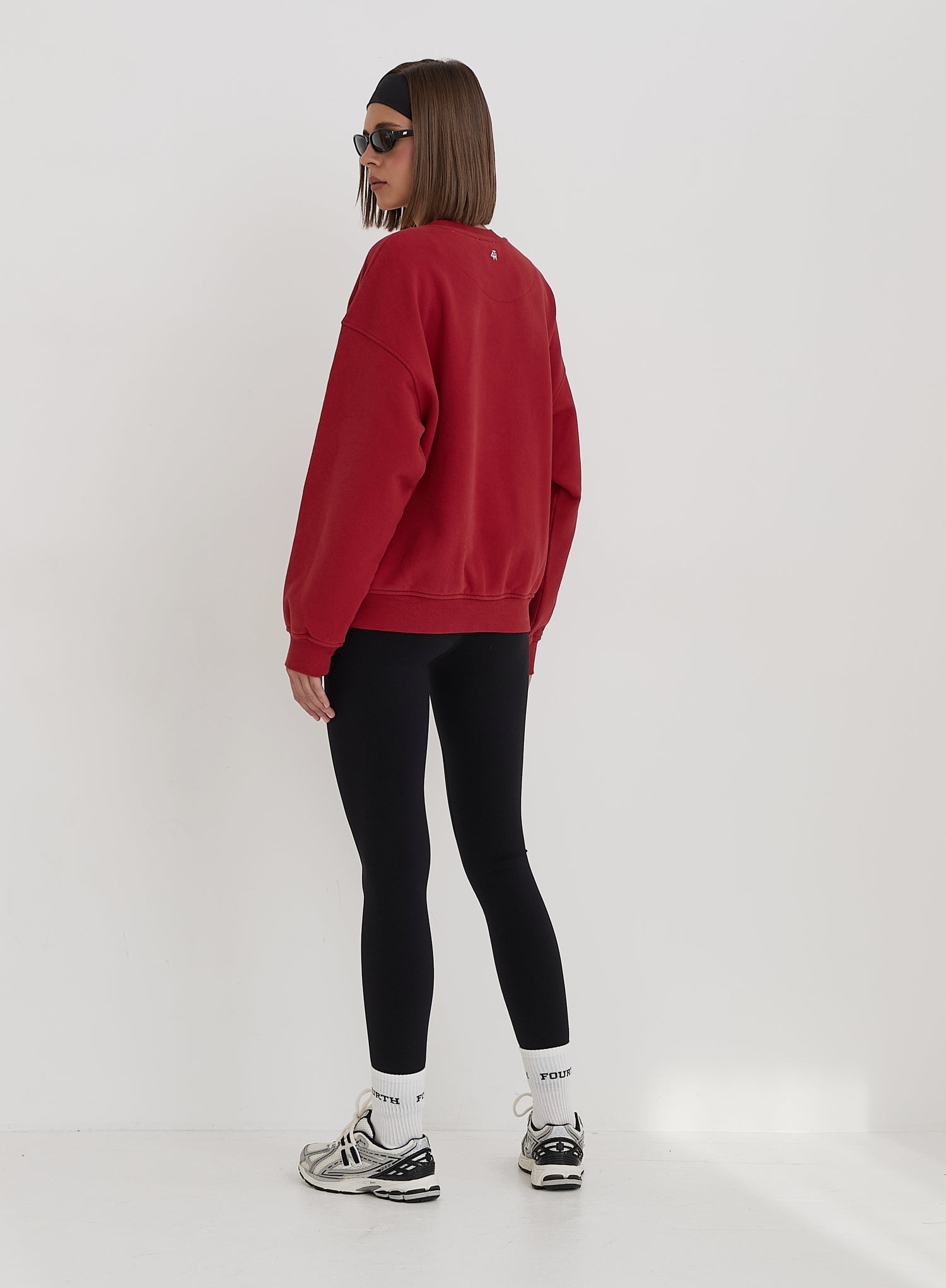Red Embroidered Apres Slogan Oversized Sweatshirt